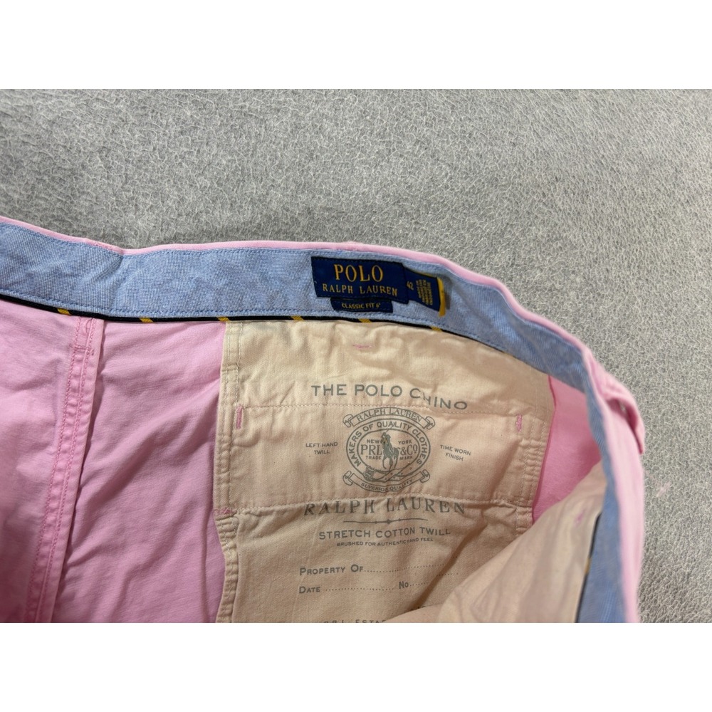 Polo Ralph Lauren Cotton Twill Stretch Chino Shorts (Men's 42)‎ Pink - 6.5" - Picture 4 of 12